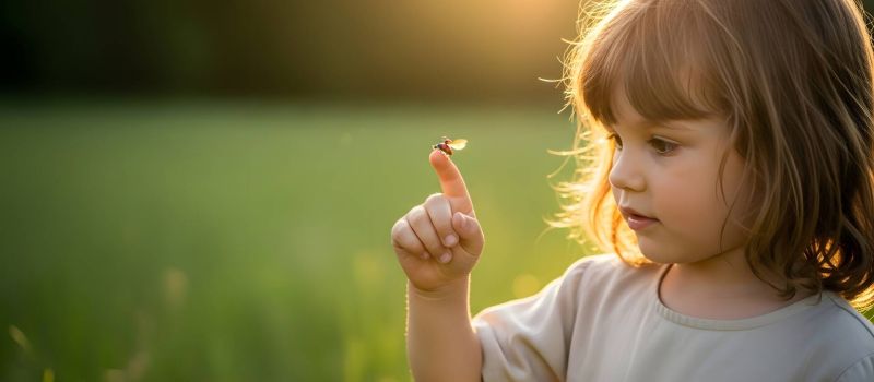 enfant et coccinelle